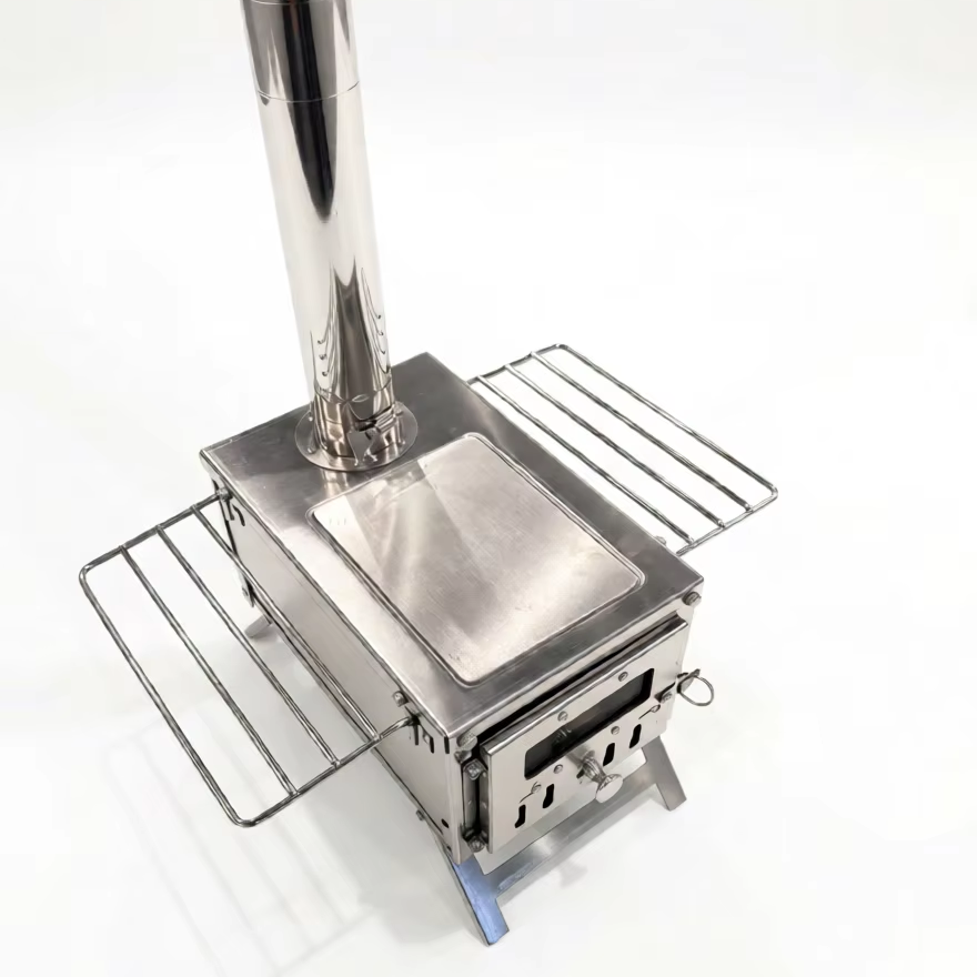 Outdoor Camping Wood Burning Stove - Portable Stainless Steel Tent Wood Burning
