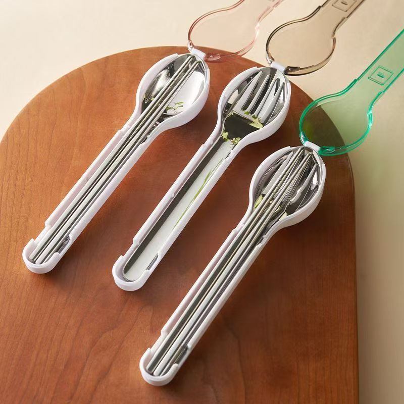 Outdoor Camping Outfit - Portable Cutlery Set with Storage Box