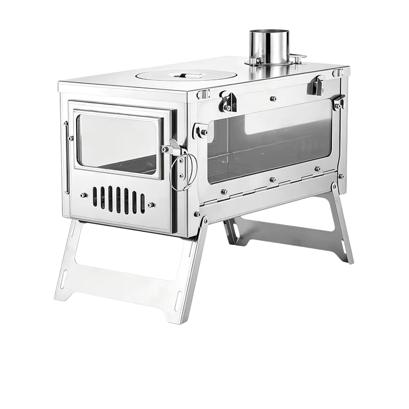 Outdoor Camping Wood Burning Stove - Stainless Steel Wood-Burning Stove for Outdoor