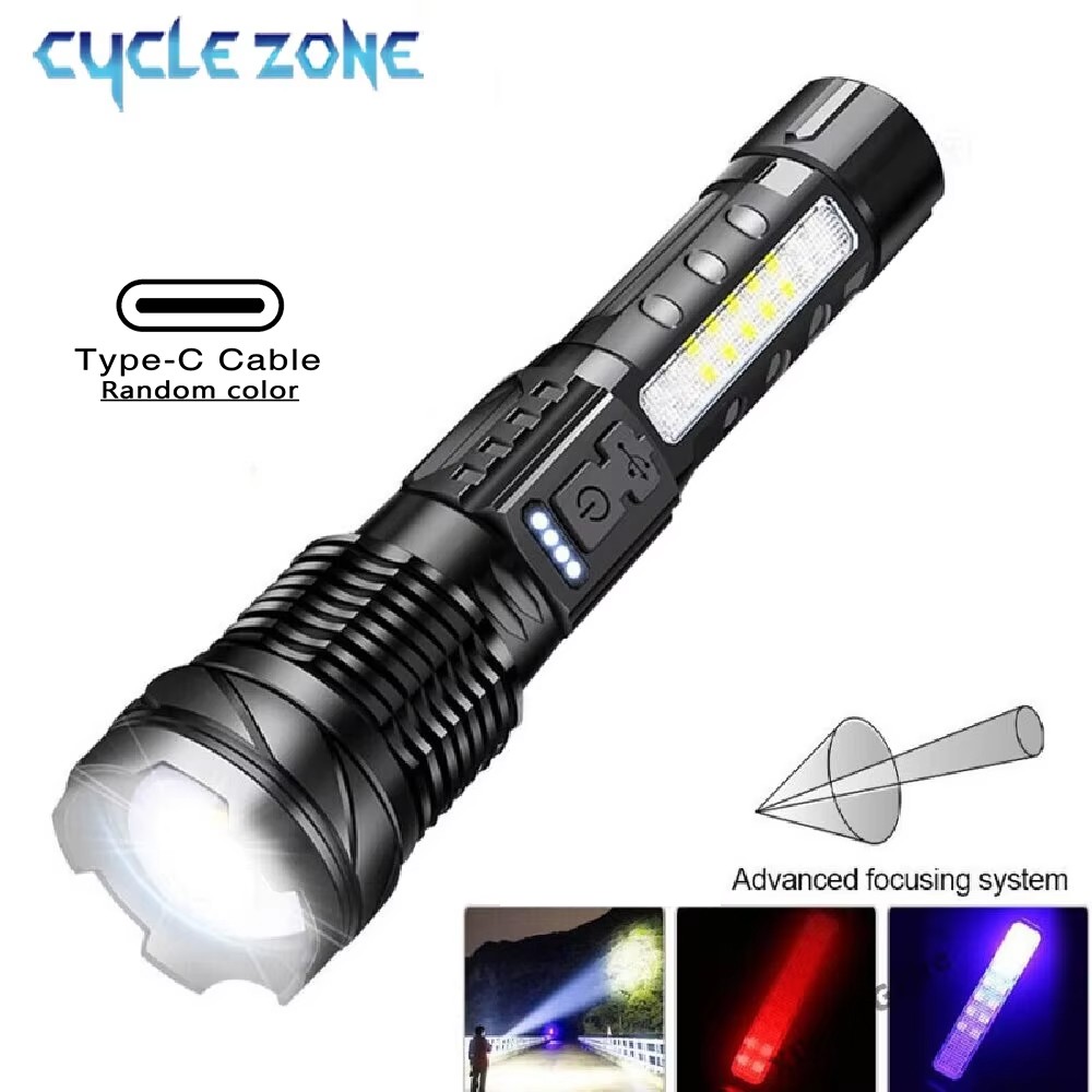 Outdoor Camping Zone - XHP50 Flashlight Zoomable Flashlight Powerful Handheld