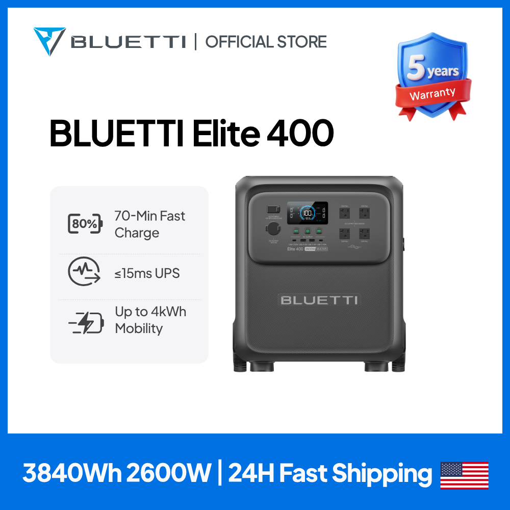 Outdoor Camping Outfit - BLUETTI Elite 400 2600W 3840Wh Ultra