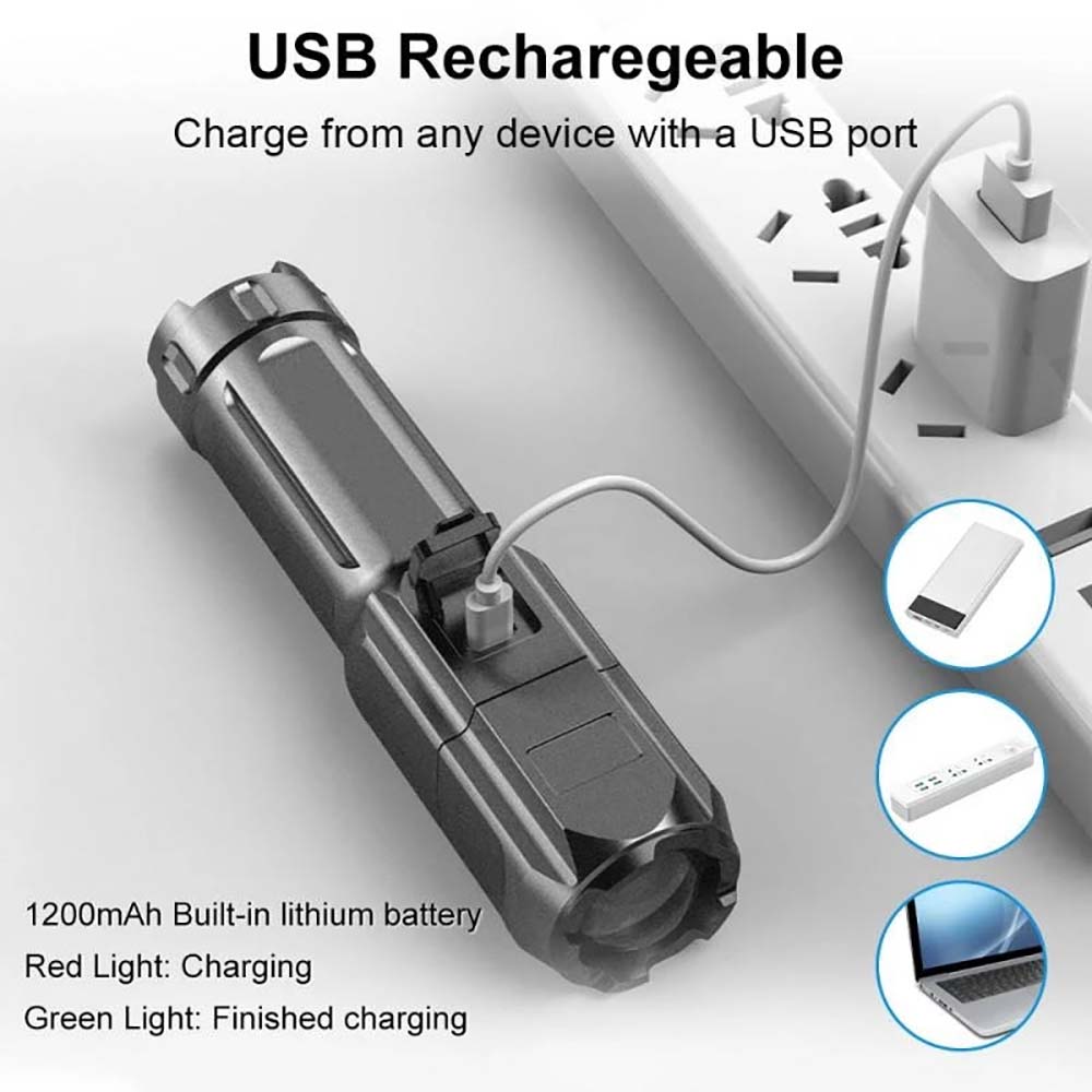 Mini Flashlight Zoomable Focus - Outdoor Camping Zone review and price
