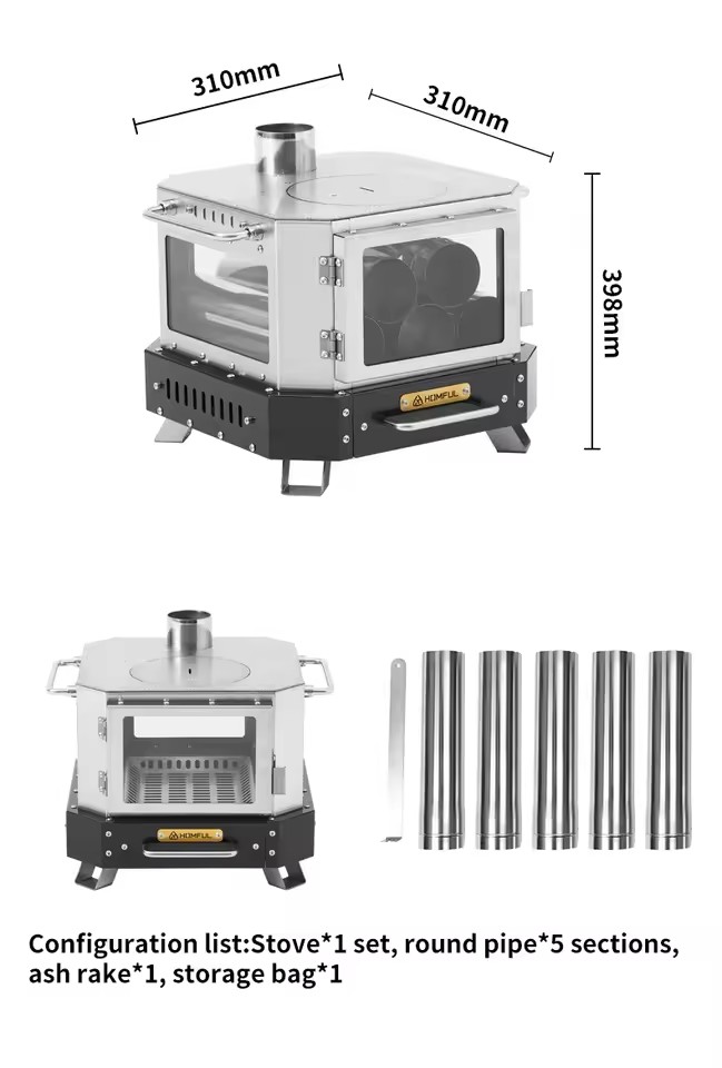 HOMFUL Portable Firewood Stove - Outdoor Camping Wood Burning Stove review and price