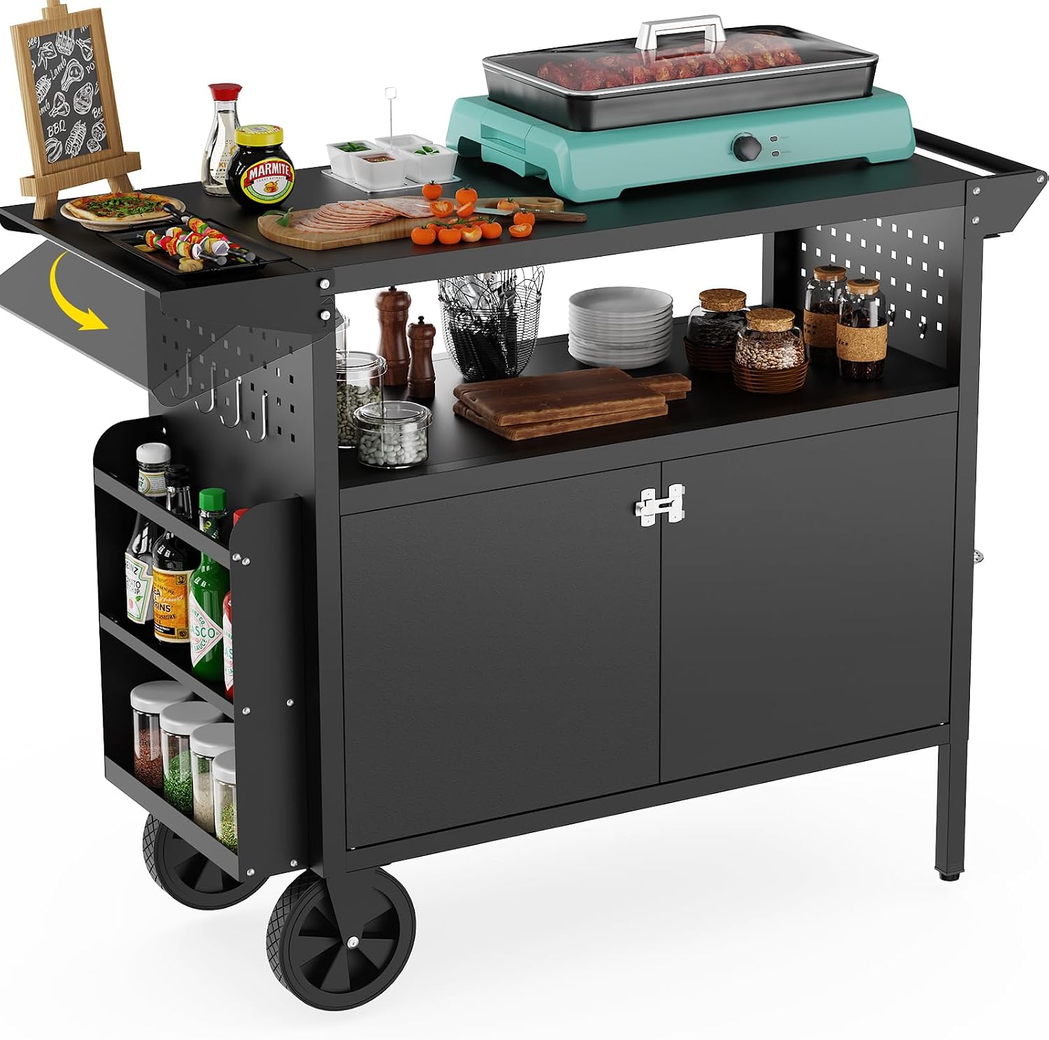 Outdoor Grill Cart Table With  - Outdoor Camping Kitchen review and price