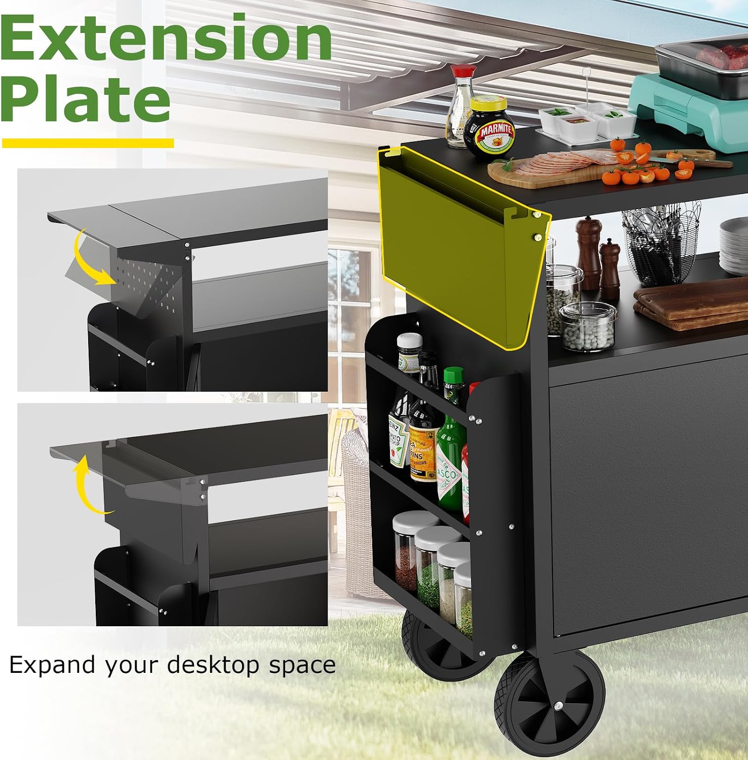 Outdoor Grill Cart Table With  - Outdoor Camping Kitchen review and price