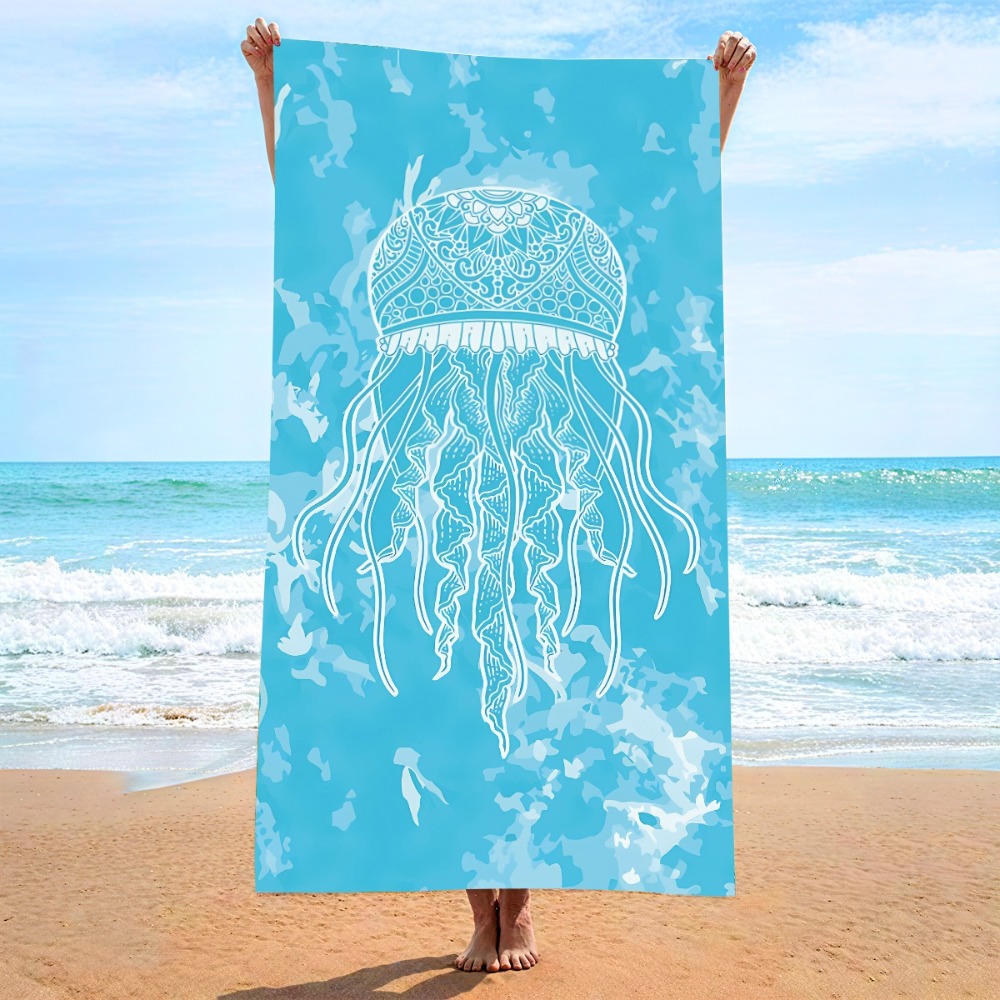 27.5x55inch Blue Ocean Jellyfi - Camp Towel Microfiber review and price