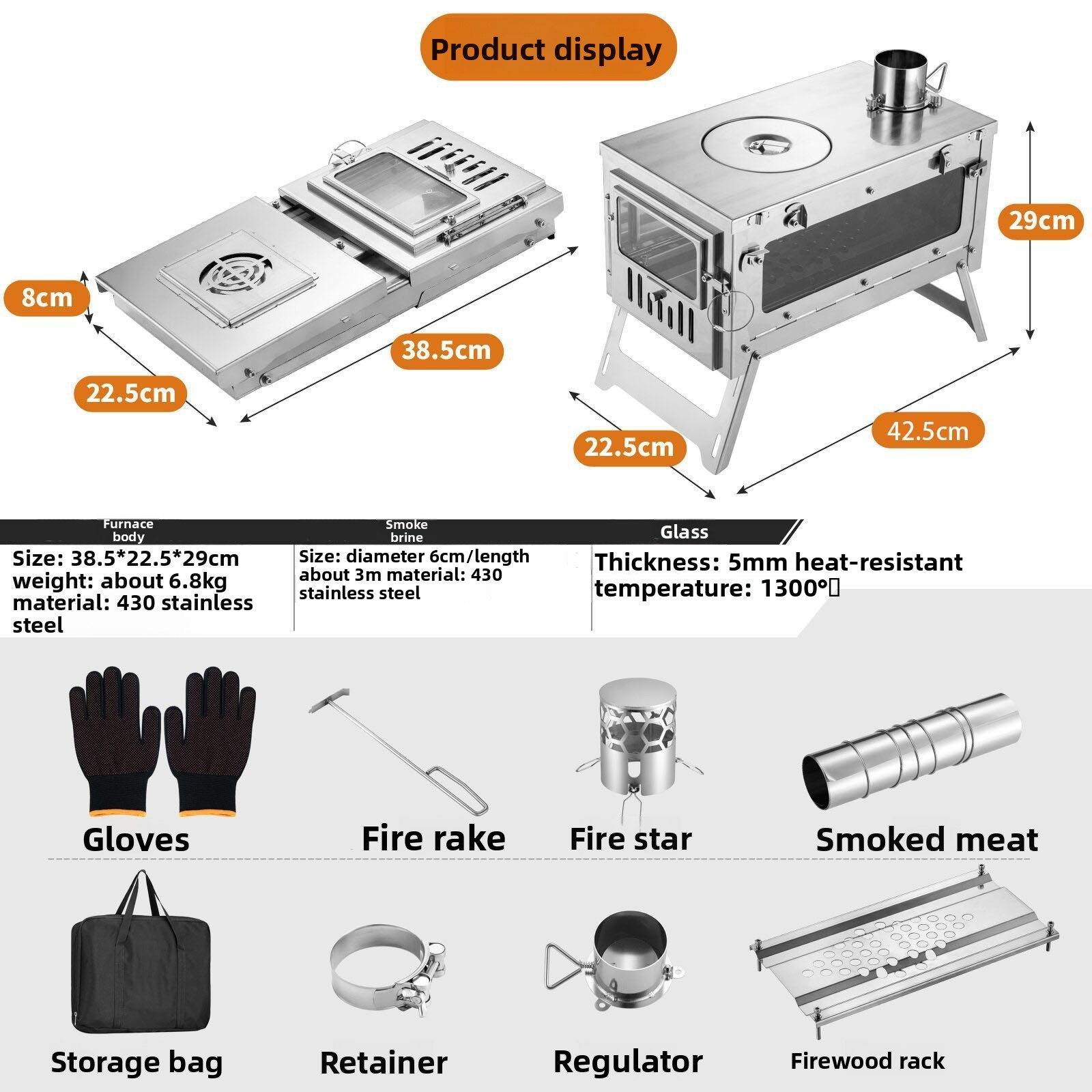 Stainless Steel Wood-Burning S - Outdoor Camping Wood Burning Stove review and price