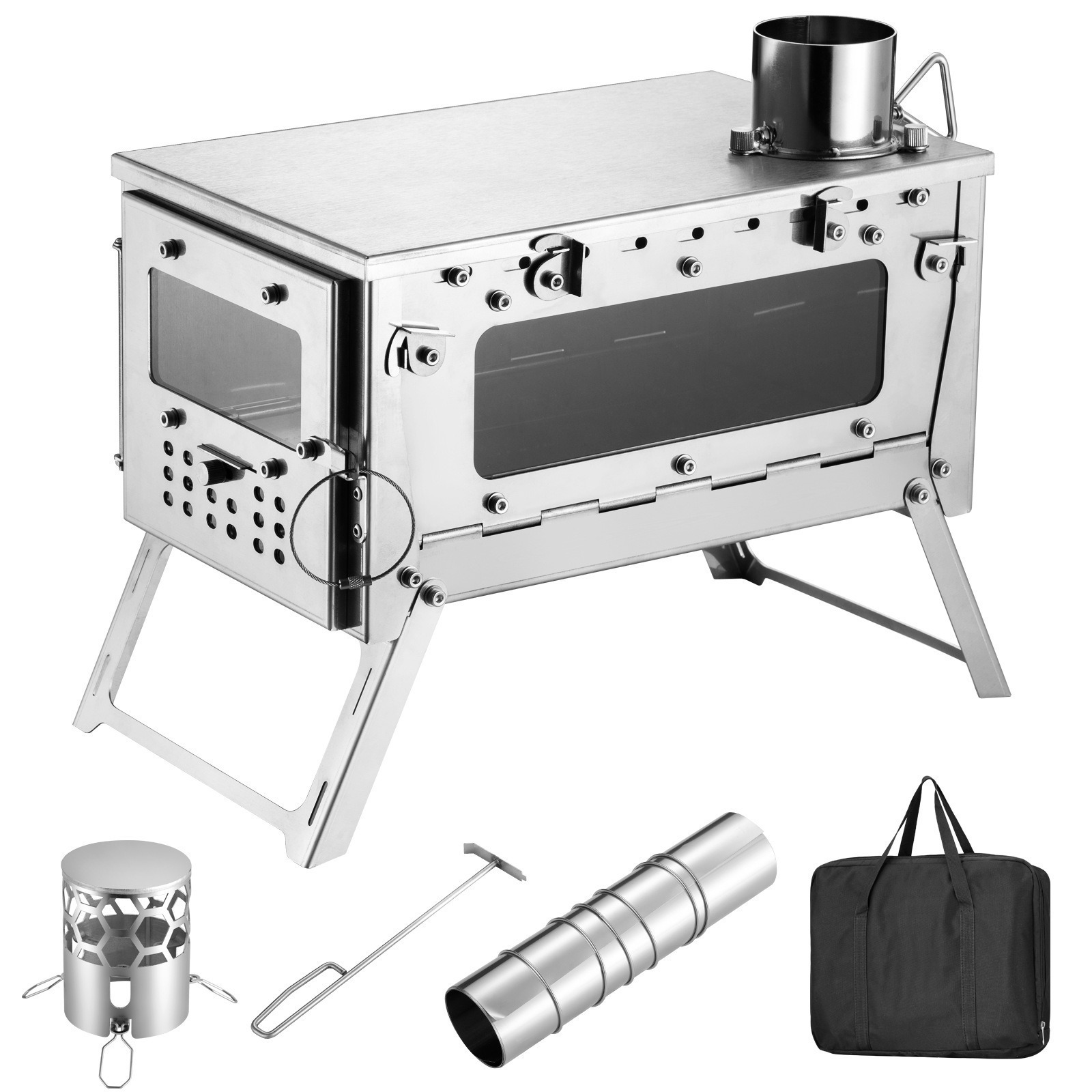 Stainless Steel Wood-Burning S - Outdoor Camping Wood Burning Stove review and price