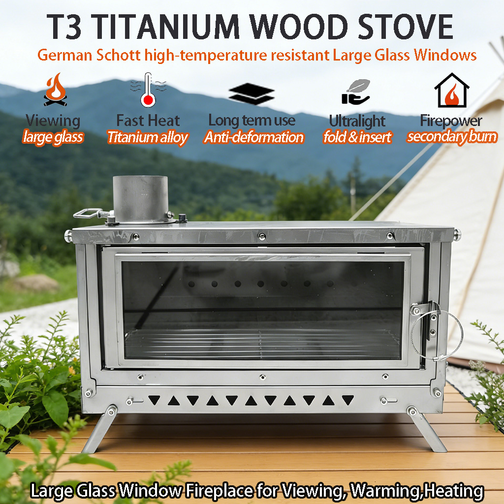 DANCHEL T3 Titanium Tent Stove - Outdoor Camping Wood Burning Stove review and price