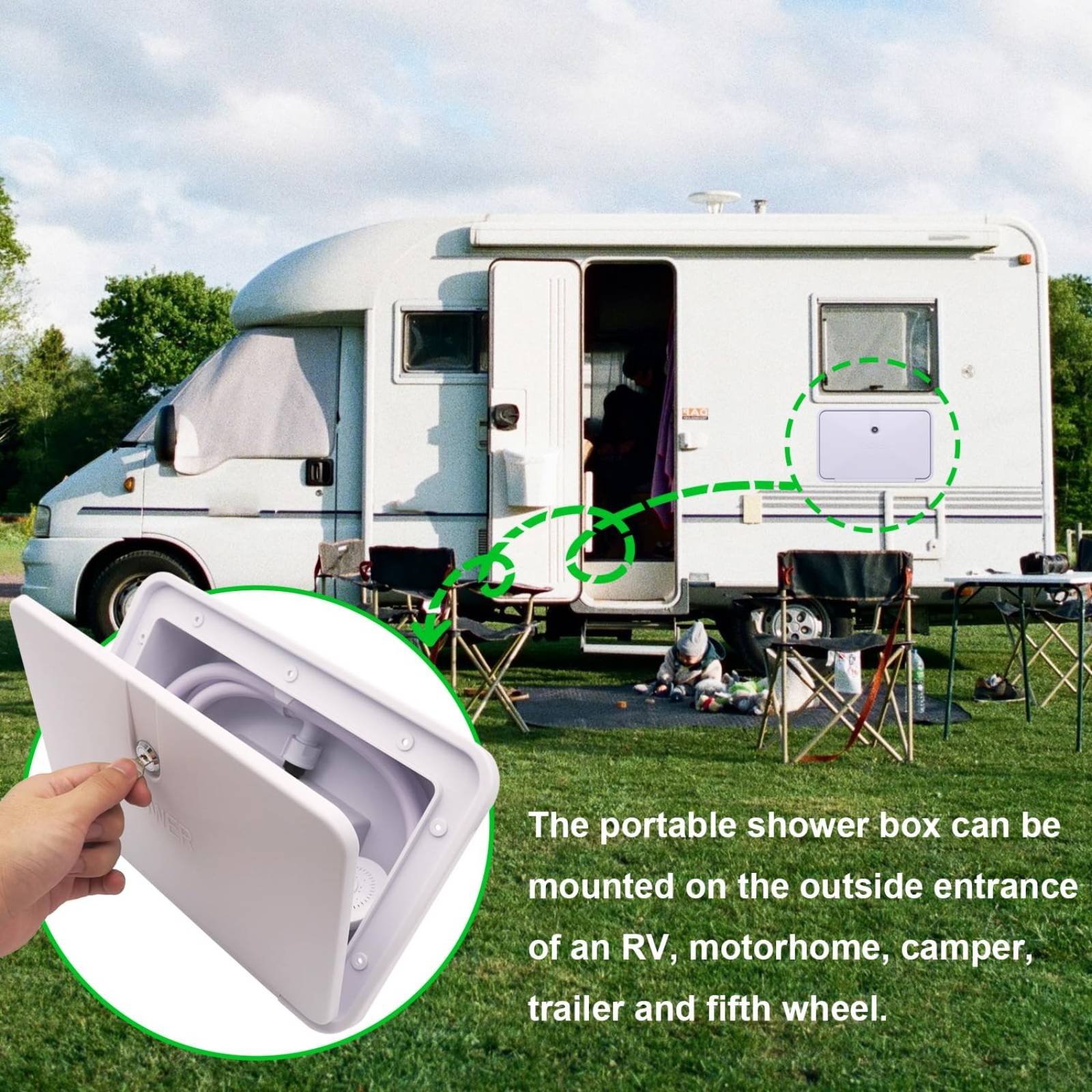 RV Exterior Shower Box Compact - Outdoor Camping Gear review and price