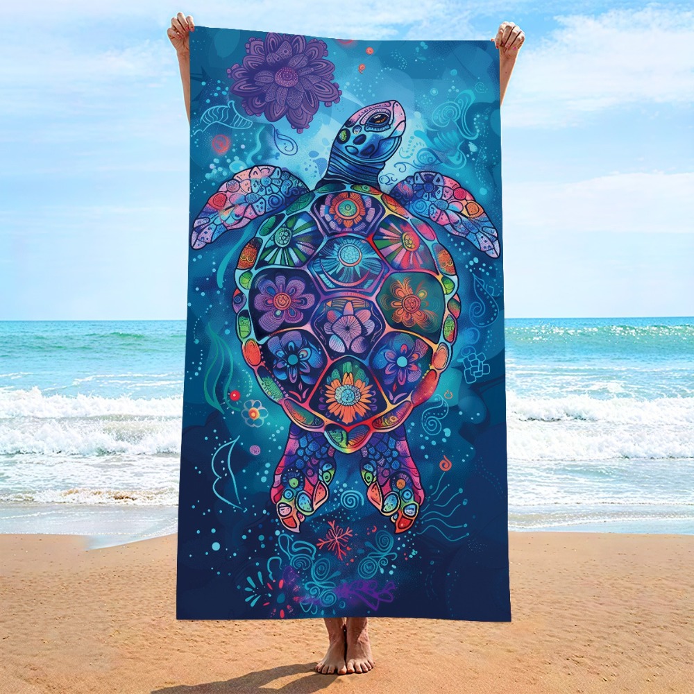 Colorful Sea Turtle Beach Towe - Camp Towel Microfiber review and price