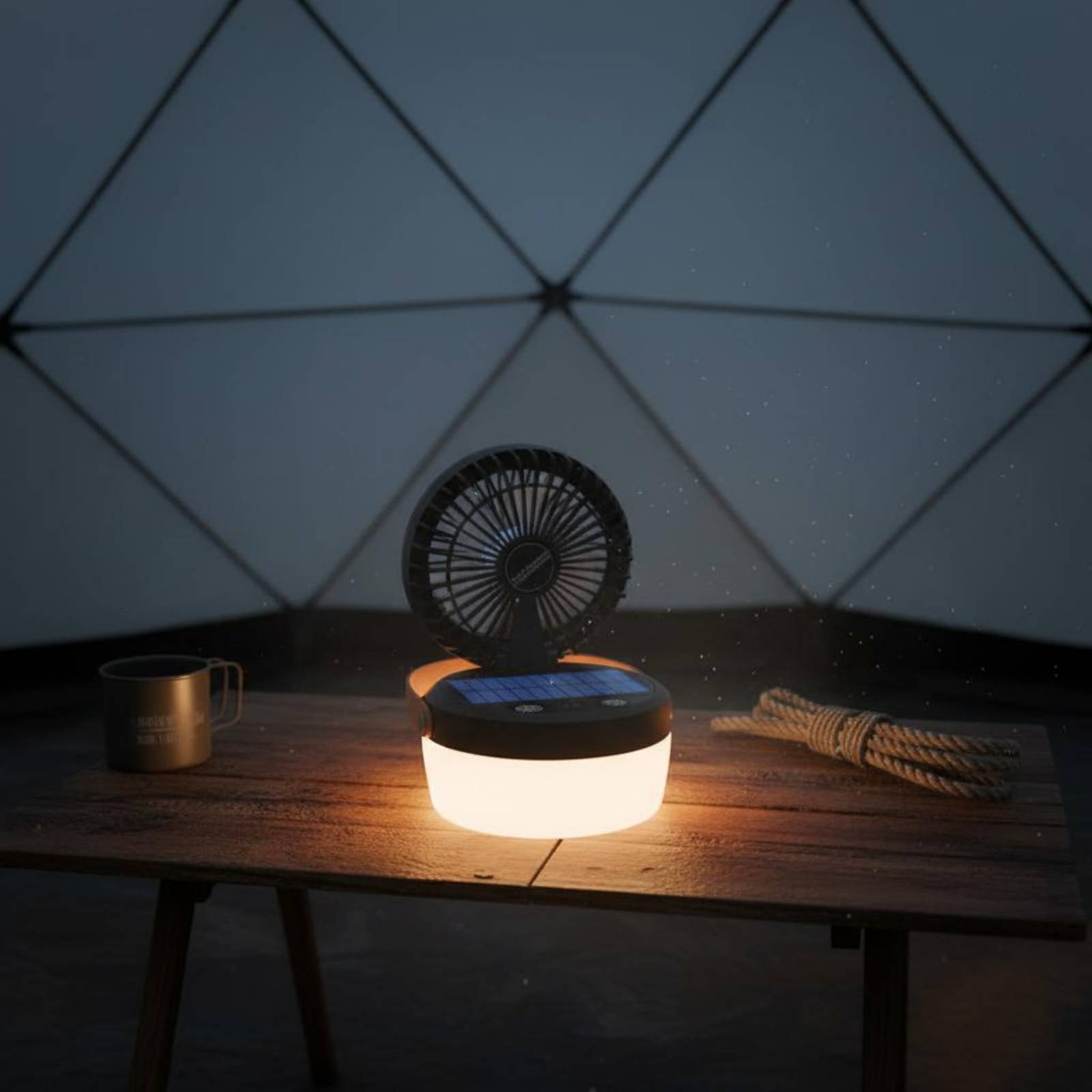 Solar Camping Fan Lantern Fold - Outdoor Camping Gear review and price