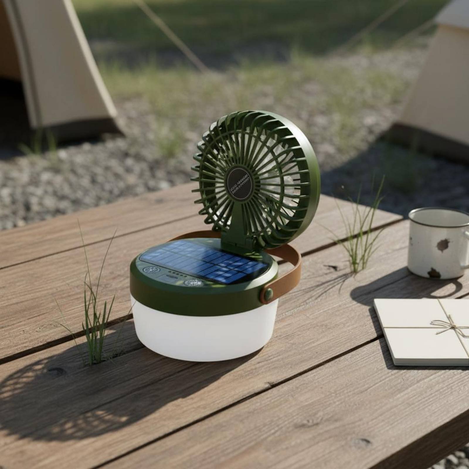 Solar Camping Fan Lantern Fold - Outdoor Camping Gear review and price