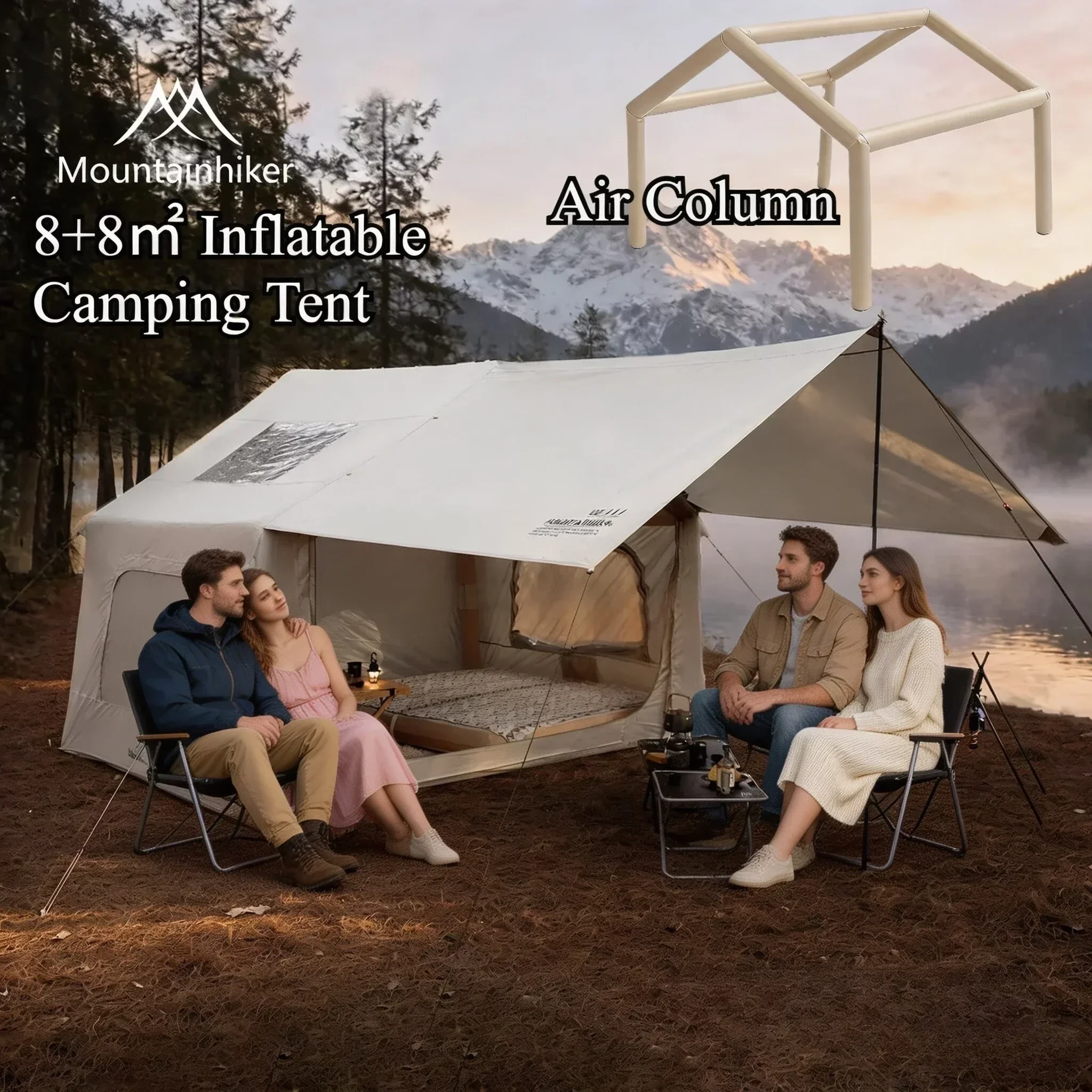 8+8㎡ MOUNTAINHIKER Inflatable  - Outdoor Camping Outfit review and price