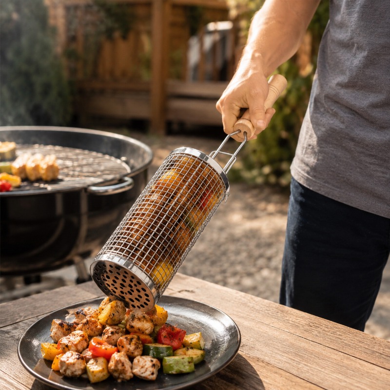 Round Barbecue Grill Basket Se - Outdoor Camping Outfit review and price