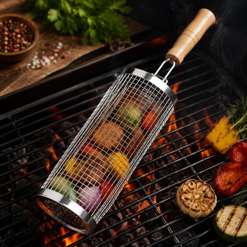 Round Barbecue Grill Basket Se - Outdoor Camping Outfit review and price