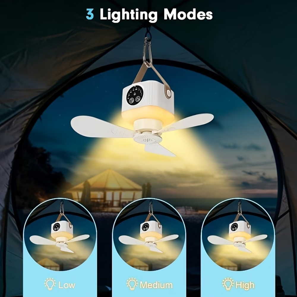 Portable Ceiling Fan with Ligh - Outdoor Camping Ventilator review and price