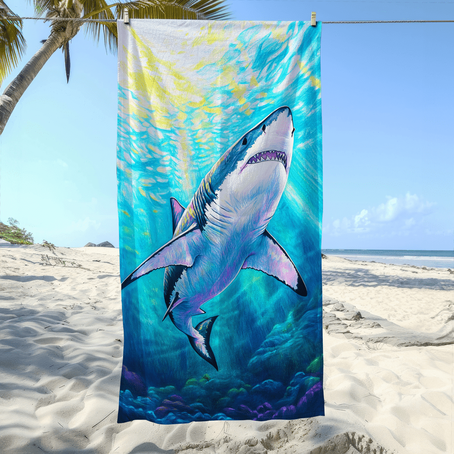 1pc Shark Pattern Sand-Proof M - Camp Towel Microfiber review and price