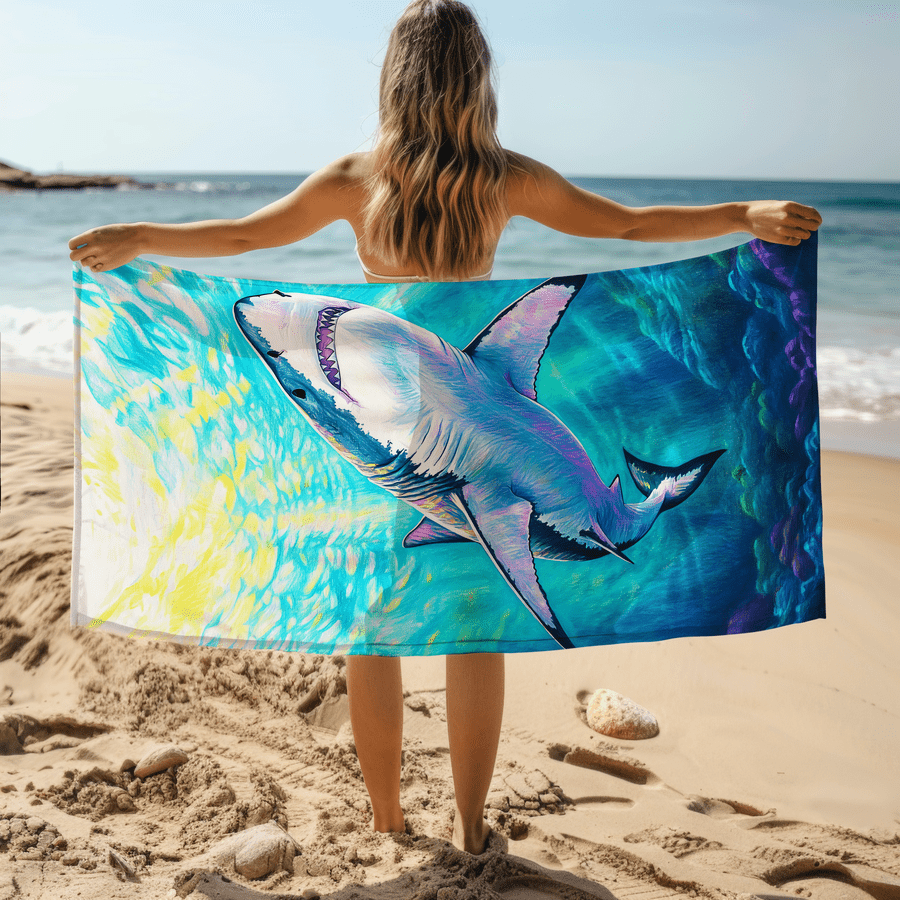 1pc Shark Pattern Sand-Proof M - Camp Towel Microfiber review and price