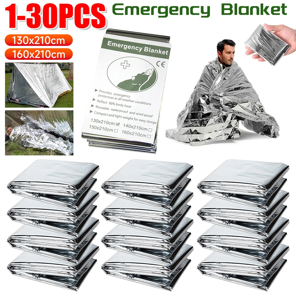 1-30PCS Emergency Blanket Outd - First Aid Kit Camping review and price